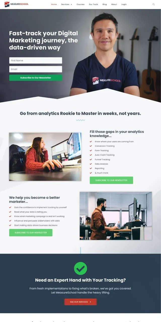 MeasureSchool analytics training website