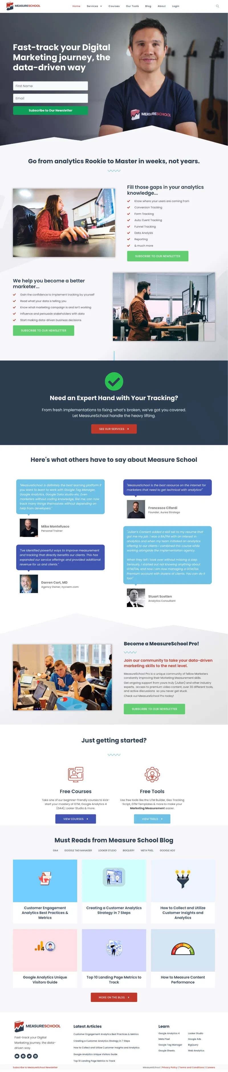 MeasureSchool analytics training website